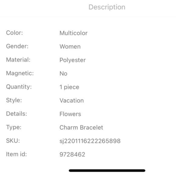 Flower Heart Clover Charm Beaded Bracelet Beige Hemp - Picture 5 of 6